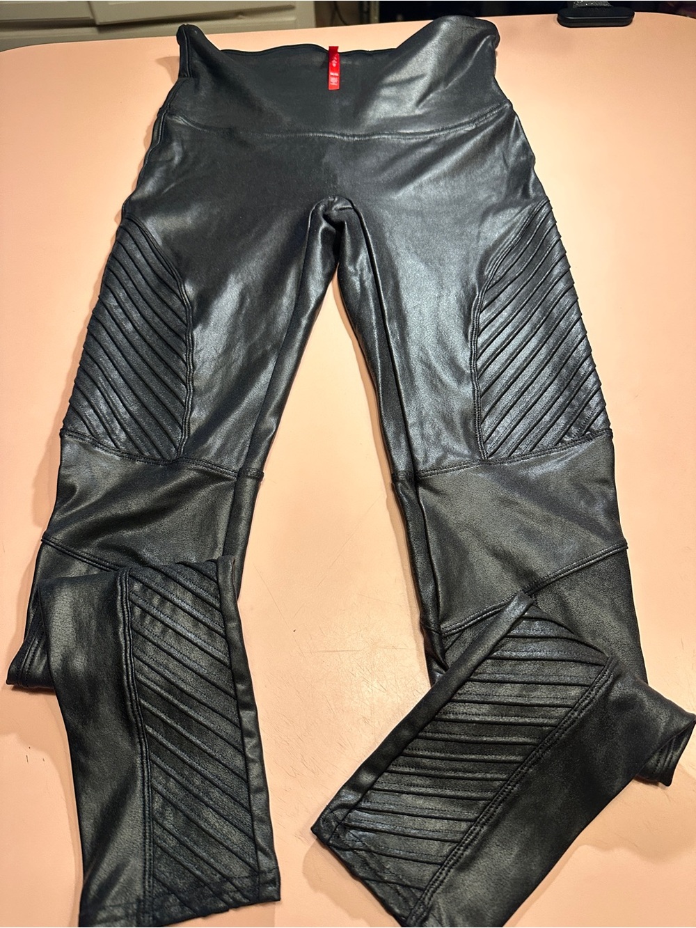 SPANX faix leather paneled leggings